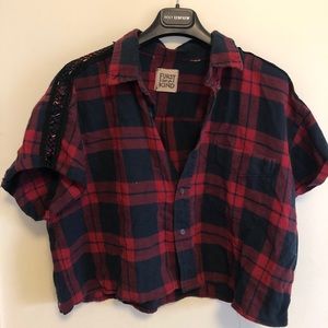 LF plaid crop top